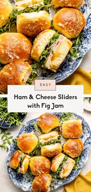 collage of ham and cheese sliders