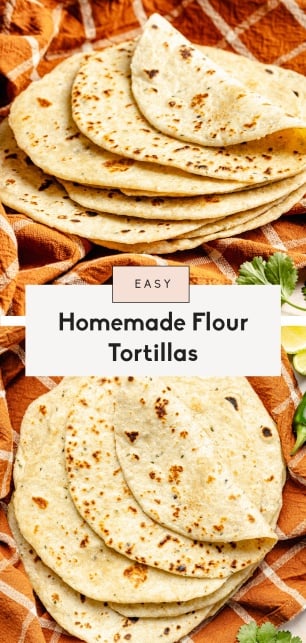 collage of a homemade tortilla recipe