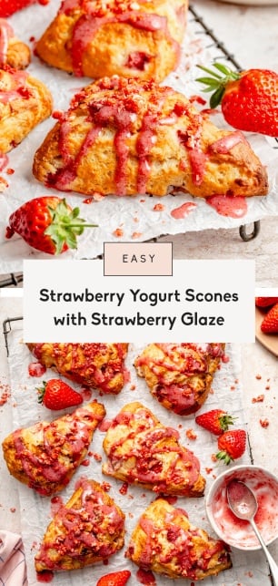 collage of a strawberry scone recipe
