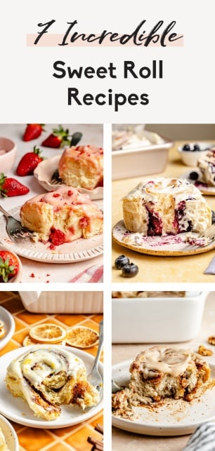 collage of sweet roll recipes