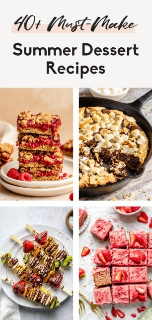 collage of summer dessert recipes
