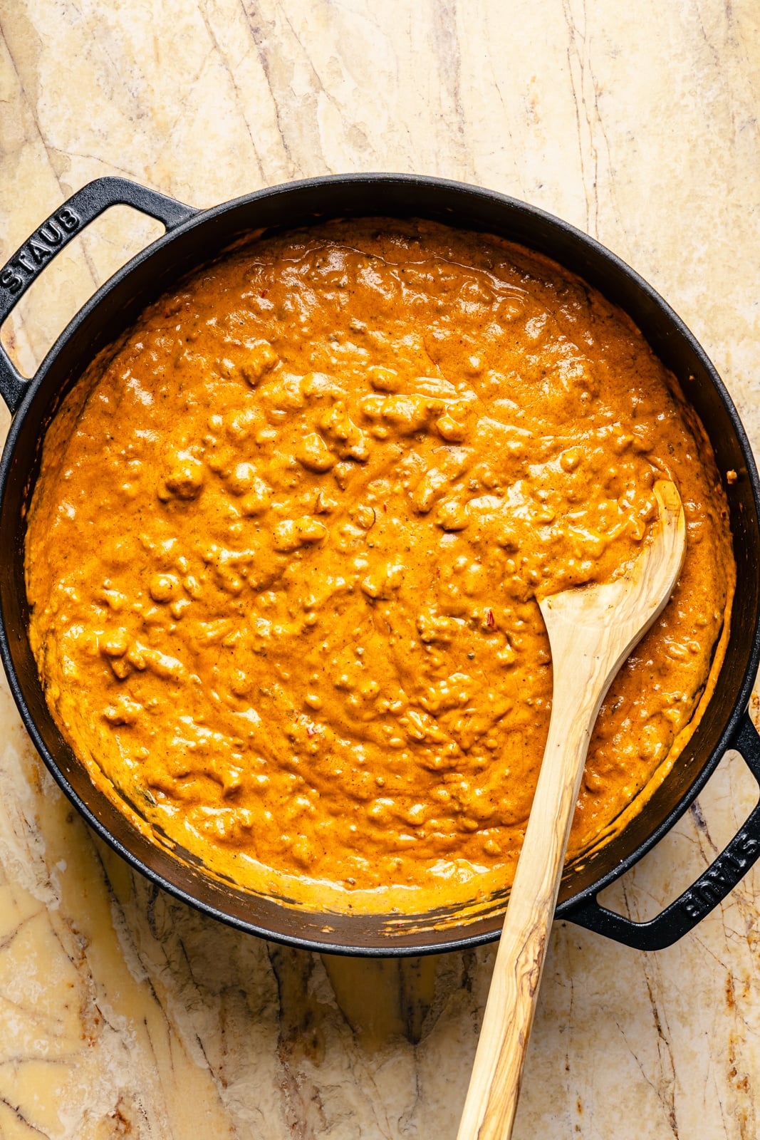 cooking a pumpkin and beef enchilada skillet